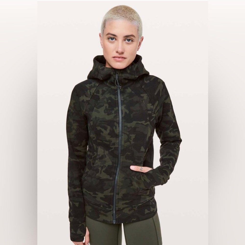 Lululemon Scuba Full-Zip Hoodie green camo